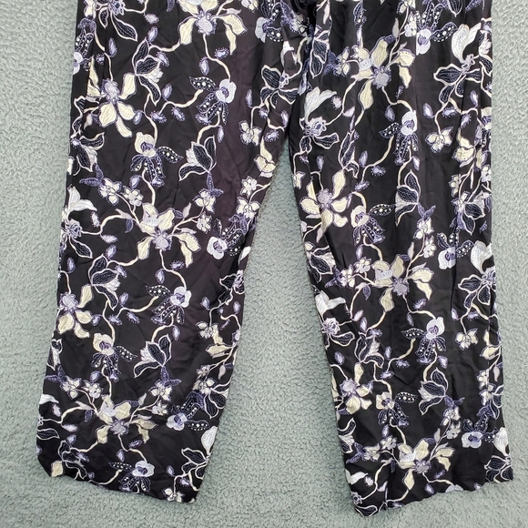 Ellos Wide-Leg Pants Pull On Soft Elastic Waist Plus Size 14/16 Floral W Pockets - Picture 8 of 10
